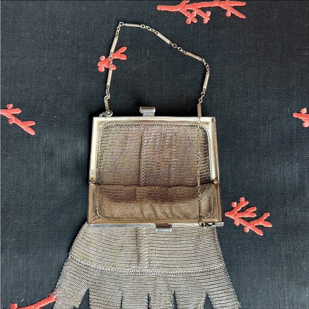 Vintage 925 Sterling Silver Mesh Fringe Evening Purse - Picture 7 of 13
